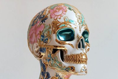 Gilded Floral Skull: Opulent Elegance Unleashed