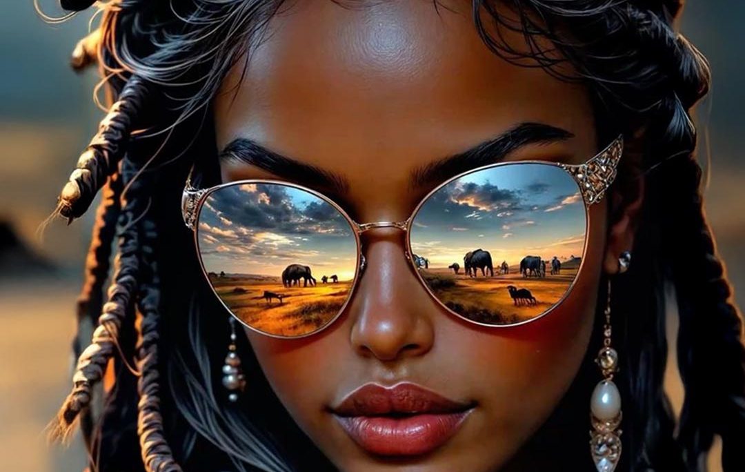 Safari Gaze: A Majestic Sunset Reflection